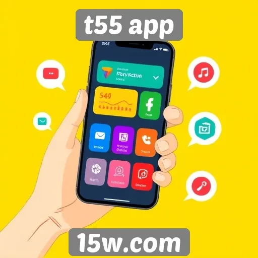 Recursos interativos do T55 App para usuários